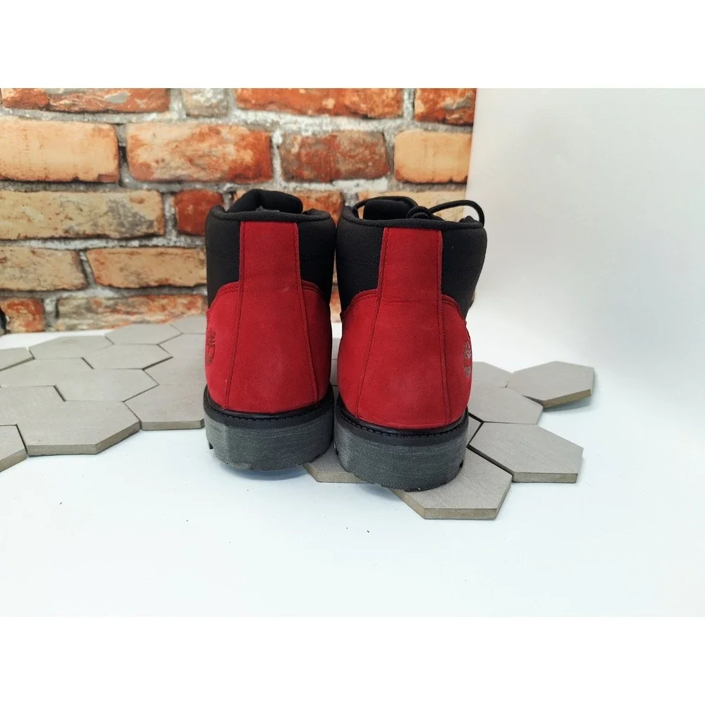 Timberland Premium Mid Lace Chukka Boots Red Black Mens Size 12 Nubuck TB0A431